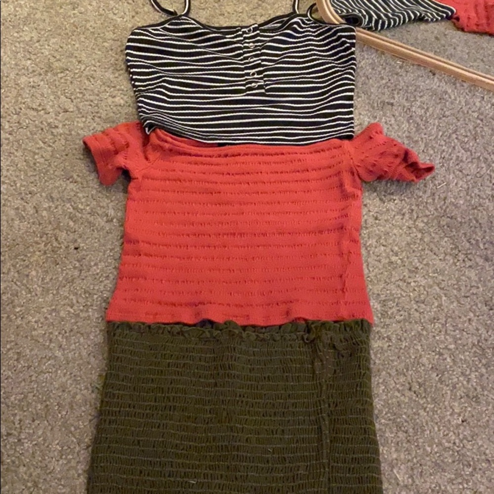 (Crop tops) Trio set